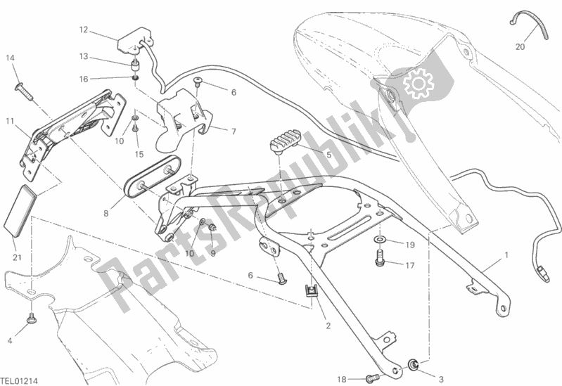 Toutes les pièces pour le Support De Plaque du Ducati Scrambler Desert Sled USA 803 2019